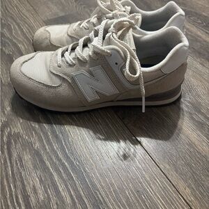 New Balance Cream and Blue Sneakers